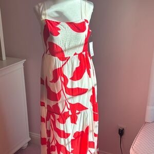 Nine West Red and White Maxi Dress